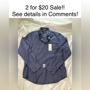 NWT Denim & Flower Navy Blue Button Up Size Medium